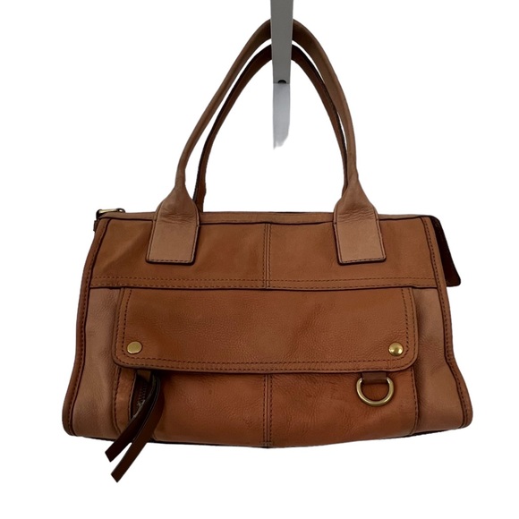 Fossil Bags Fossil Womens Tan Leather Satchel Handbag Poshmark